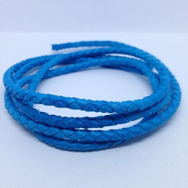 Шнур 4x3 мм тип U0571 блакитний плетений Італія